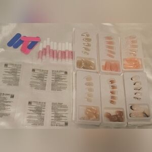 6pc Nail Set With Nail Stickers And 12pc Nail Glue